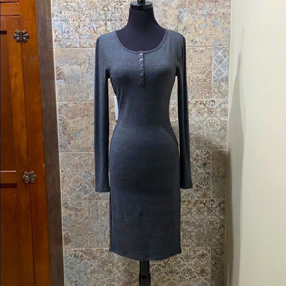 Forever 21 Dark Gray Long Sleeve Dress